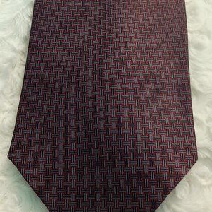 Tongue Tied by Tom McLellon Silk Neck Tie Red Blue pattern